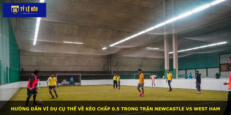 Hướng dẫn ví dụ cụ thể về kèo chấp 0.5 trong trận Newcastle vs West Ham